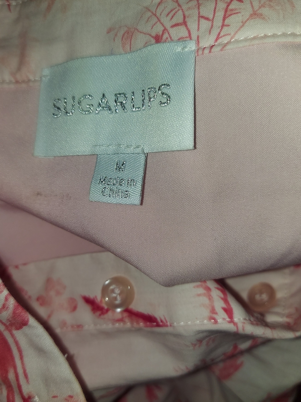 Sugar Lips Men’s Pink Button-Up Shirt